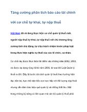 Tăng cường phân tích báo cáo tài chính với cơ chế tự khai, tự nộp thuế