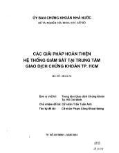 Đề tài Các giải pháp hoàn thiện hệ thống giám sát tại trung tâm giao dịch chứng khoán TP.HCM