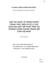 Đề tài Hợp tác quốc tế trong phòng tránh, phát hiện và sử lý các giao dịch bất hợp pháp trên thị trường chứng khoán trong bối cảnh hội nhập