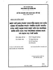 Đề tài Một số giải pháp chuyển dịch cơ cấu kinh tế nhằm phát triển xuất khẩu của Việt Nam phù hợp với xu hướng biến đổi của thị trường hàng hóa và dịch vụ thế giới