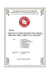 Đề tài Một số vấn đề tranh chấp trong phương thức thuê tàu chuyến