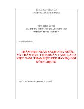 Đề tài Thâm hụt ngân sách nhà nước và thâm hụt tài khoản vãng lai ở Việt Nam. thâm hụt kép hay bộ đôi đối nghịch