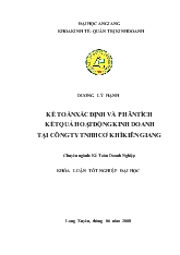 Khóa luận Kế toán xác định và phân tích kết quả hoạt động kinh doanh tại công ty TNHH cơ khí Kiên Giang