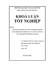 Khóa luận tốt nghiệp Một số giải pháp chủ yếu nhằm đẩy mạnh xuất khẩu hàng dệt may của Việt Nam vào các thị trường phi hạn ngạch