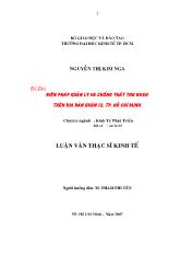 Luận văn Biện pháp quản lý và chống thất thu bhxh trên địa bàn quận 12, tp. Hồ Chí Minh
