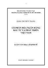 Luận văn Cổ phần hóa ngân hàng đầu tư và phát triển Việt Nam (bản đầy đủ)