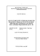 Luận văn Quản lý nhà nước về hải quan đối với hoạt động nhập sản xuất xuất khẩu trên địa bàn tỉnh đồng nai trong bối cảnh hội nhập kinh tế quốc tế