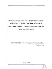 Những giải pháp chủ yếu nâng cao sức cạnh tranh của doanh nghiệp Hà Nội