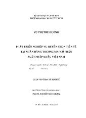 Phát triển nghiệp vụ quyền chọn tiền tệ tại ngân hàng thương mại cổ phần xuất nhập khẩu Việt Nam( bản đầy đủ)