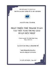 Phát triển thẻ thanh toán tại Việt Nam trong giai đoạn hội nhập (bản đầy đủ)