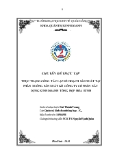 Chuyên đề Thực trạng công tác lập kế hoạch sản xuất tại phân xưởng sản xuất gỗ công ty cổ phần xây dựng kinh doanh tổng hợp hòa bình