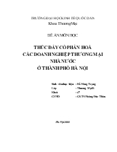 Đề án Thúc đẩy cổ phần hoá các doanh nghiệp thương mại nhà nước ở thành phố hà nội