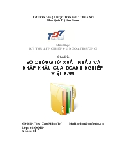 Đề tài Bộ chứng từ xuất khẩu và nhập khẩu của doanh nghiệp Việt Nam