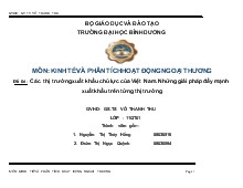 Đề tài Các thị trường xuất khẩu chủ lực của Việt Nam. Những giải pháp đẩy mạnh xuất khẩu trên từng thị trường