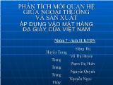 Đề tài Phân tích mối quan hệ giữa ngoại thương và sản xuất áp dụng vào mặt hàng da giày của Việt Nam