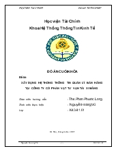 Đồ án Xây dựng hệ thống thông tin quản lý bán hàng tại công ty cổ phần vật tư vận tải xi măng