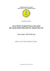 Khóa luận Giải pháp marketing cho khu du lịch sinh thái rừng tràm Trà Sư