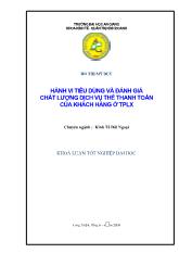 Khóa luận Hành vi tiêu dùng và đánh giá chất lượng dịch vụ thẻ thanh toán của khách hàng ở thành phố Long Xuyên