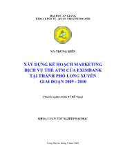 Khóa luận Xây dựng kế hoạch marketing dịch vụ thẻ ATM của Eximbank tại thành phố Long Xuyên giai đoạn 2009 - 2010