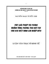 Luận văn Các giải pháp tài chính nhằm tăng cường thu hút FDI sau khi Việt Nam ra nhập WTO