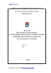 Tiểu luận Quy hoạch môi trường và phát triển bền vững với định hướng phát triển du lịch sinh thái tại vườn quốc gia xuân thủy