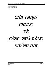 Tiểu luận Tổng quan về cảng Sài Gòn - Khánh Hội