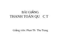 Bài giảng thanh toán quốc tế