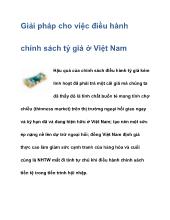 Bài viết Giải pháp cho việc điều hành chính sách tỷ giá ở Việt Nam
