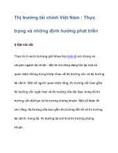 Bài viết Thị trường tài chính Việt Nam : Thực trạng và những định hướng phát triển