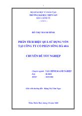 Chuyên đề Phân tích hiệu quảsửdụng vốn tại công ty cổphần sông đà 60.6