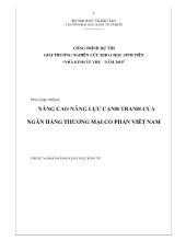 Công trình Nâng cao nă ng lực cạnh tranh của Ngân hàng thương mại cổ phần Việt Nam