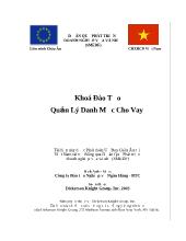 Đề cương bài giảng quản lý danh mục cho vay
