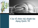 Đề tài Các tổ chức tài chính tín dụng Quốc Tế