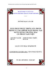 Đề tài Giải pháp phát triển sản phẩm dịch vụtài chính ngân hàng tại ngân hàng thương mại cổ phần NamViệt