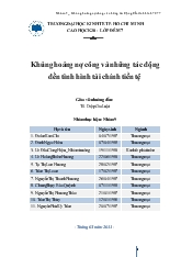 Đề tài Khủng hoảng nợ công và những tác động đến tình hình tài chính tiền tệ