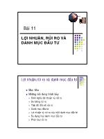 Đề tài Lợi nhuận,rủi ro và danh mục đầu tư