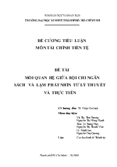 Đề tài Mối quan hệ giữa bội chi ngân sách và lạm phát nhìn từ lý thuyết và thực tiễn