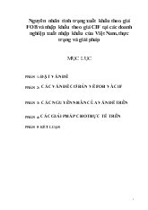 Đề tài Nguyên nhân tình trạng xuất khẩu theo giá FOB và nhập khẩu theo giá CIF tại các doanh nghiệp xuất nhập khẩu của Việt Nam,thực trạng và giải pháp