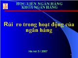 Đề tài Rủi ro trong hoạt động của ngân hàng