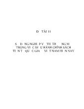 Đề tài Sử dụng nghiệp vụ thị trường mở trong việc điều hành chính sách tiền tệ quốc gia ở Việt Nam hiện nay