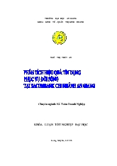Khóa luận Phân tích hiệu quả tín dụng phục vụ đời sống của Ngân Hàng thương mại cổ phần Sài Gòn Thương Tín_Chi Nhánh An Giang