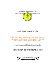 Khóa luận Phân tích hoạt động tín dụng ngắn hạn tại chi nhánh ngân hàng nông nghiệp huyện Thoại Sơn