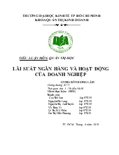 Tiểu luận Lãi suất ngân hàng và hoạt động của doanh nghiệp