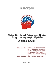 Tiểu luận Phân tích hoạt động của ngân hàng Á Châu (ACB) năm 2010