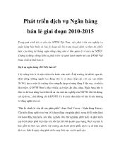 Tiểu luận Phát triển dịch vụ ngân hàng bán lẻ giai đoạn 2010-2015