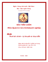 Tiểu luận Thuê tài chính - lý thuyết và thực tiễn