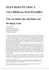 Tiểu luận Vốn vay khẩn cấp: mặt khác của tín dụng vi mô