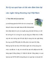 Tiểu luận Xử lý nợ quá hạn có tài sản đảm bảo tại các ngân hàng thương mại Việt Nam