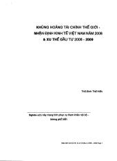 Đề tài Khủng hoảng tài chính thế giới - Nhận định kinh tế Việt Nam năm 2008 và xu thế đầu tư 2008 - 2009