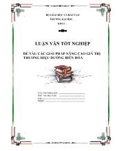 Luận văn Các giải pháp nâng cao giá trị thương hiệu đường biên hòa